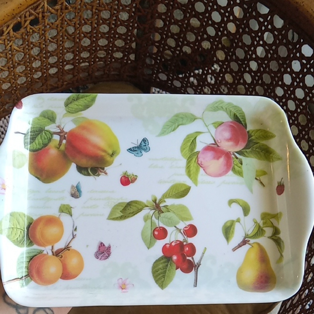 Fruit and Butterfly Decorative Tray